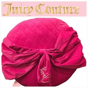 Juicy Couture Home Signature Logo Bow Velour Accent Pillow